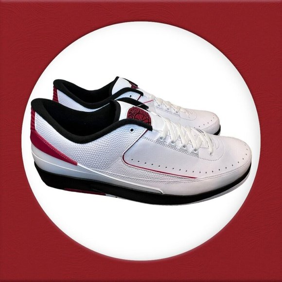 New Nike Air Jordan 2 Retro Low Chicago 2016 Sz 18 Red White Black OG 832819-101 - Picture 2 of 15